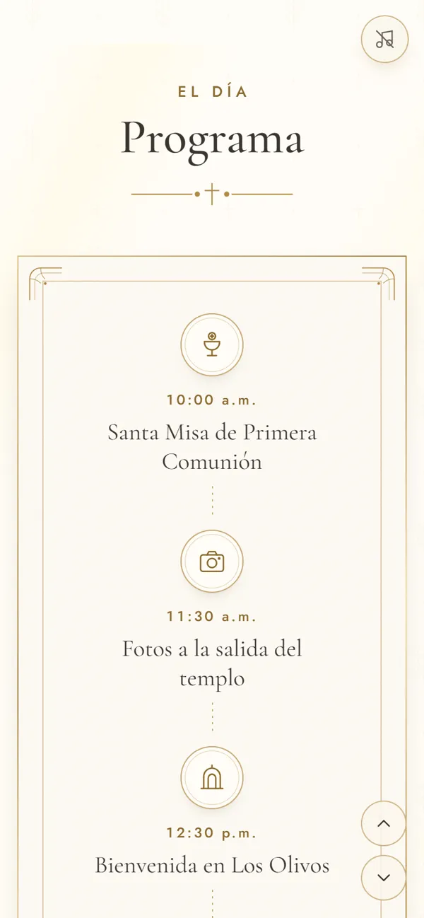 Pantalla de la invitación: el programa del día